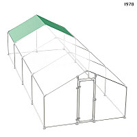 Голям сглобяем метален кокошкарник с покрив – за домашни птици и животни 8x2.8м I979